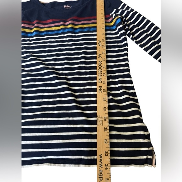 Boden Striped Long Sleeve Top 6 Glitter Rainbow Stripe Preppy Coastal Nautical - Picture 4 of 7